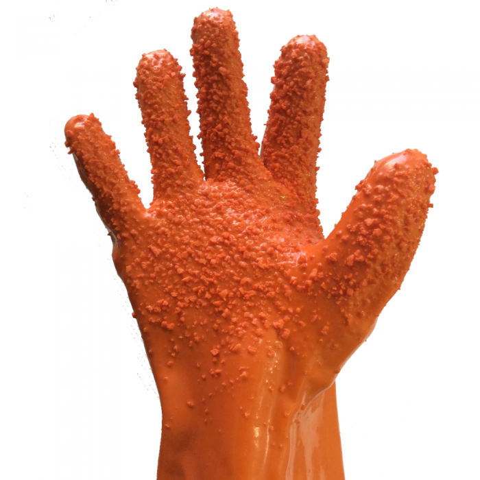 Перчатки МБС оранжевые с нанесенной крошкой